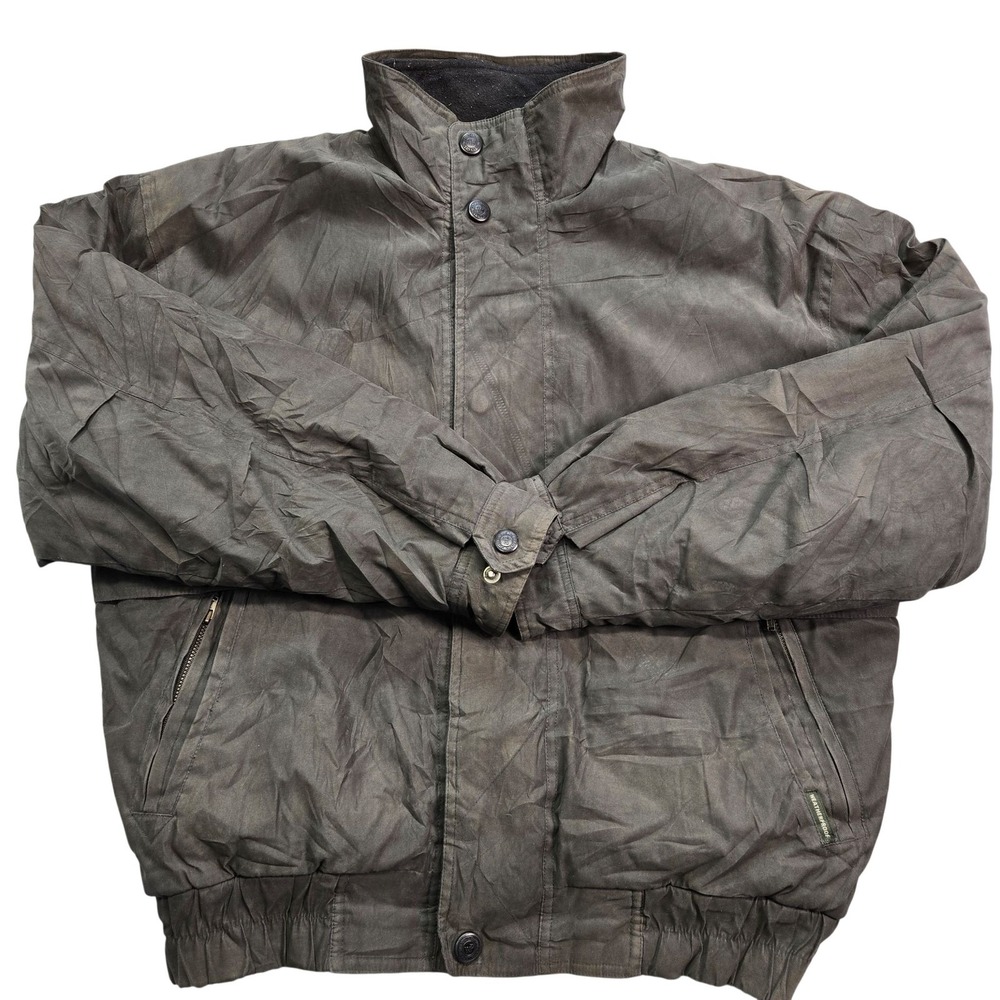 Weatherproof Jacket Mens M Green Bomber Hooded Lined Insulated Pockets Full Zip